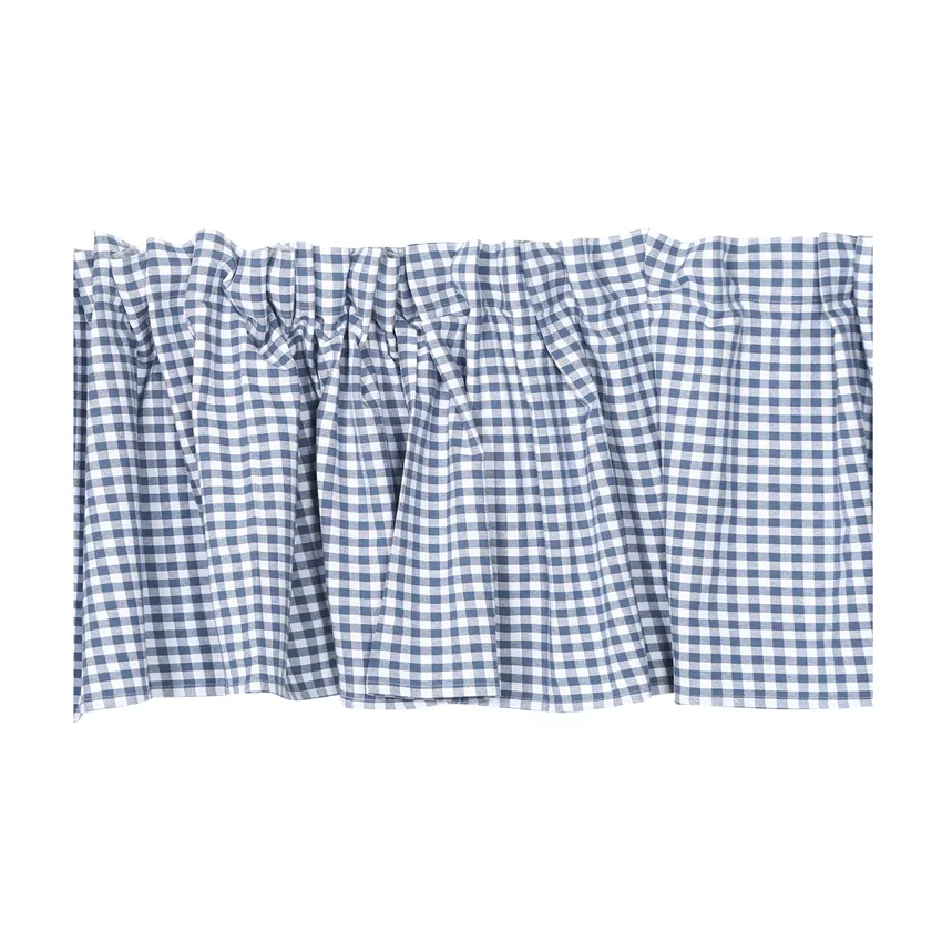 Recycled Curtain Valance Bella, Grey Blue/White