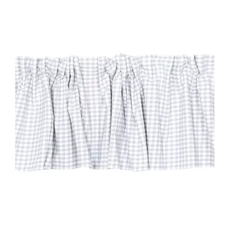 Recycled Curtain Valance Bella, Light Grey/White