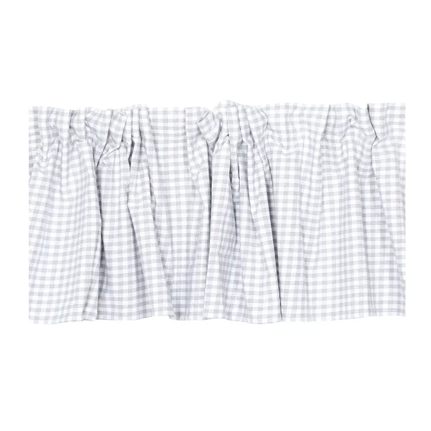 Recycled Curtain Valance Bella, Light Grey/White