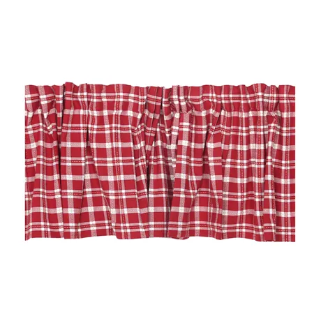 Recycled Curtain Valance Ann, Dark Red/Sand/Beige