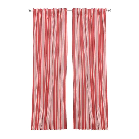 Recycled Curtain Panel 2-pack Hampus, Dark Red/Linen