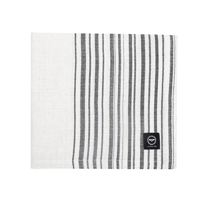 Recycled Tablecloth Charles, Ecru/Black