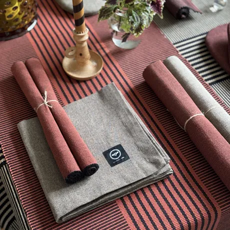 Recycled Placemat 2-pack Elin, Rust/Black