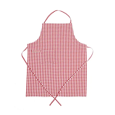 Recycled Apron Ulla Checked, Dark Red/Beige