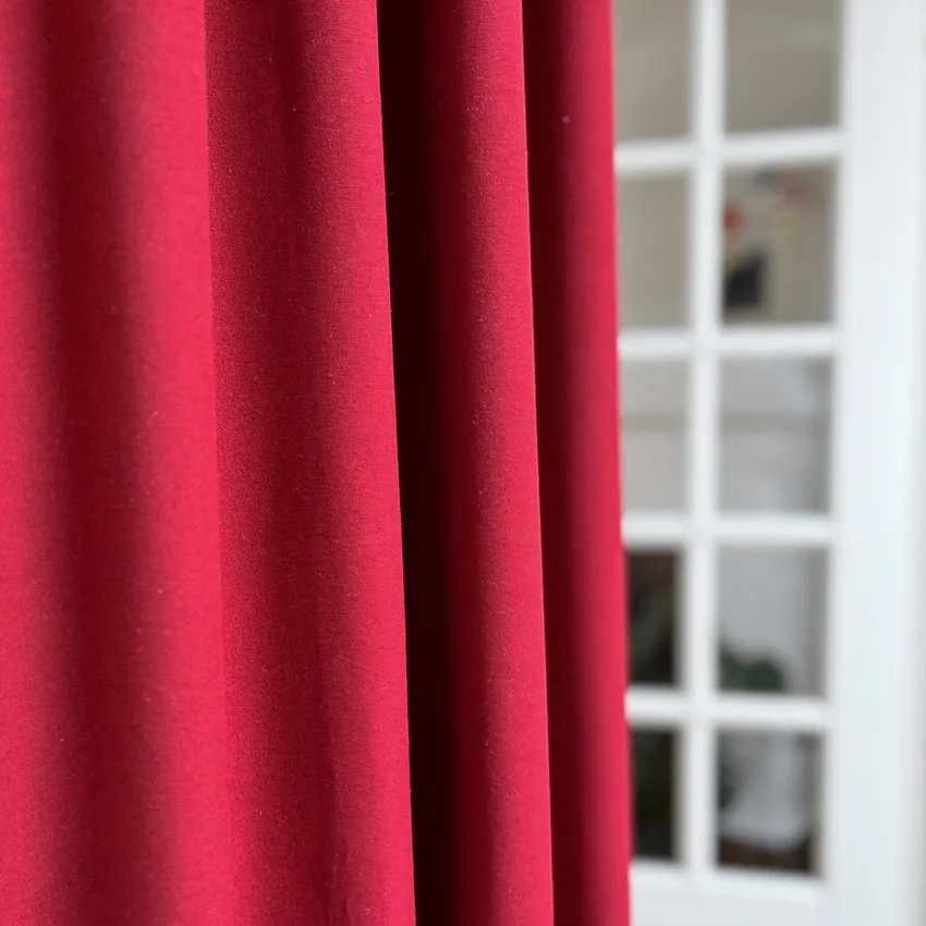 Recycled Curtain Panel 2-pack Elin, Dark Red