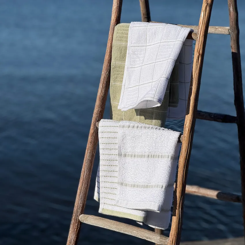 Toalla Visby, Clasificación 4, Verde/Blanco