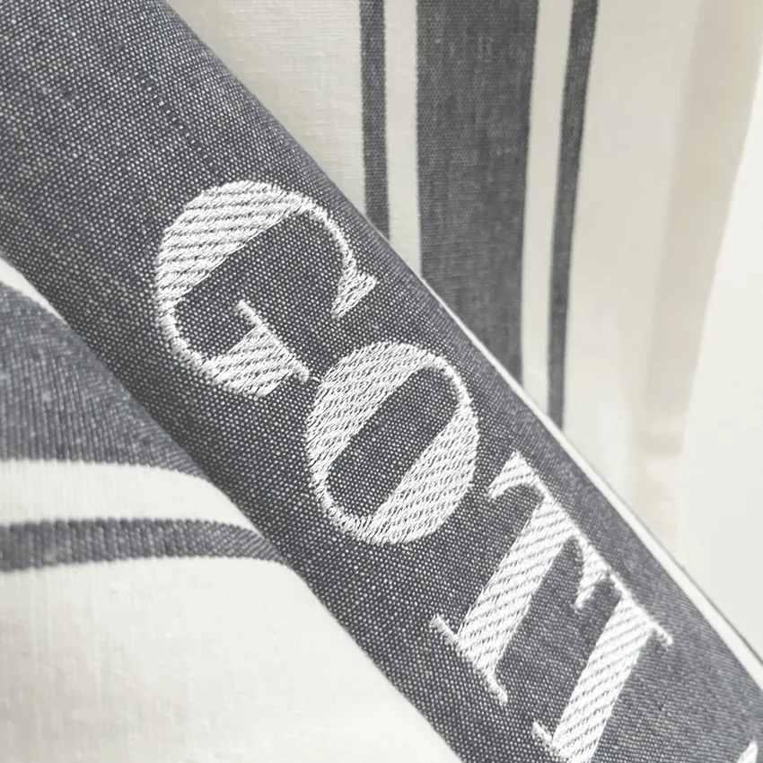 Paño de cocina Gotland, Gris oscuro/Blanco