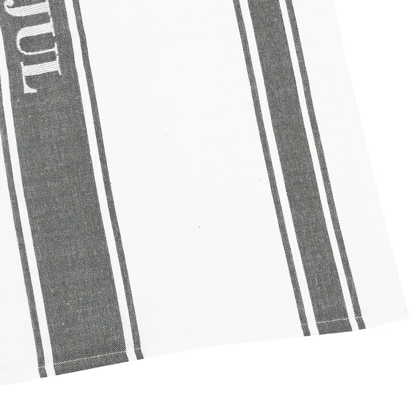 Paño de cocina reciclado God Jul, Verde oliva/Blanco