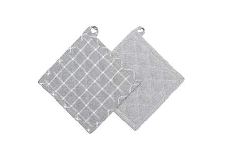 Manopla de cocina reciclada 2-pack Recycling, Gris/Blanco