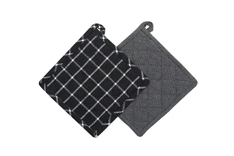 Manopla de cocina reciclada 2-pack Recycling, Negro/Gris