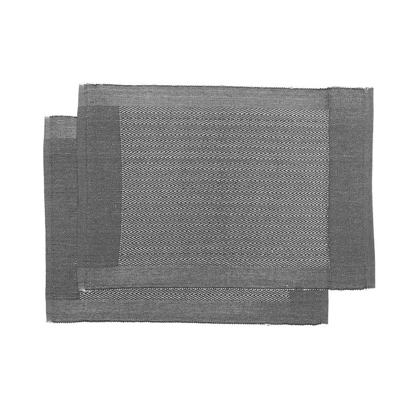 Mantel individual reciclado 2-pack Agnes, Gris oscuro/Gris