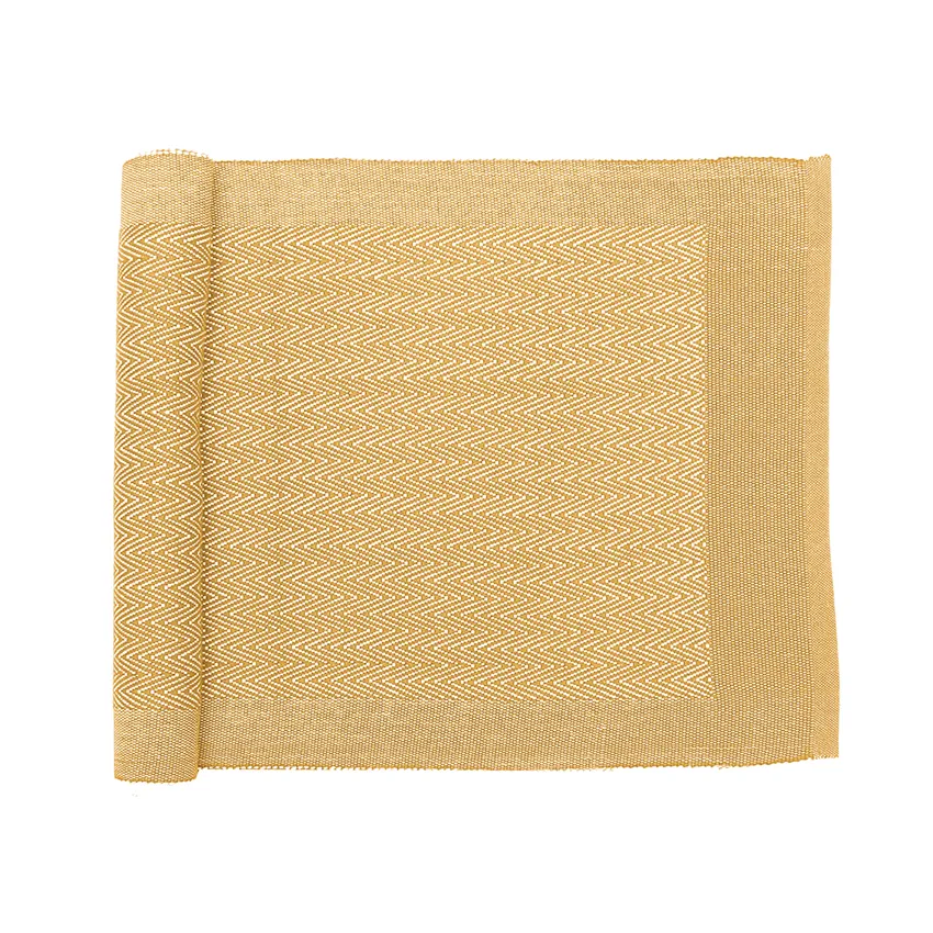 Reciclado Caminos de mesa Agnes, Amarillo/Beige