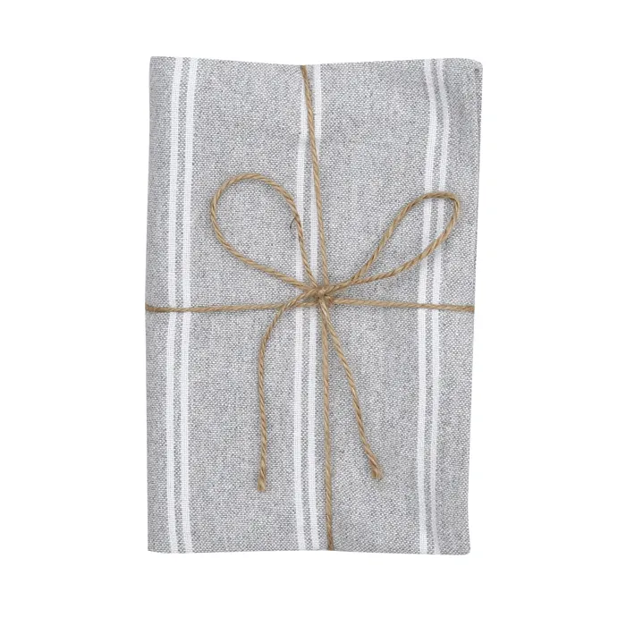 Paño de cocina reciclado 2-pack Agda, Gris claro/Blanco