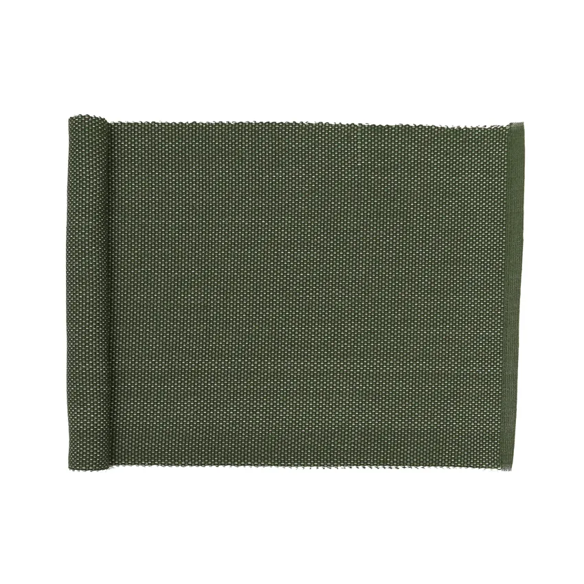 Reciclado Caminos de mesa Kalle, Verde oliva/Beige