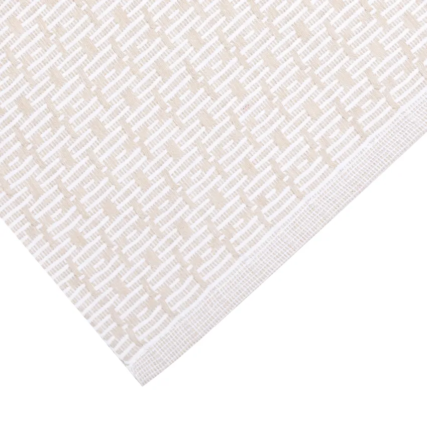 Reciclado Caminos de mesa Stella, Lino/Blanco