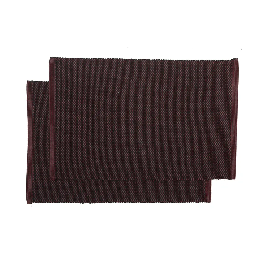 Mantel individual reciclado 2-pack Kalle, Granate/Negro