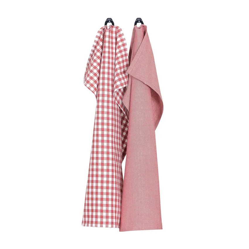 Paño de cocina reciclado 2-pack Bella, Rosa/Blanco