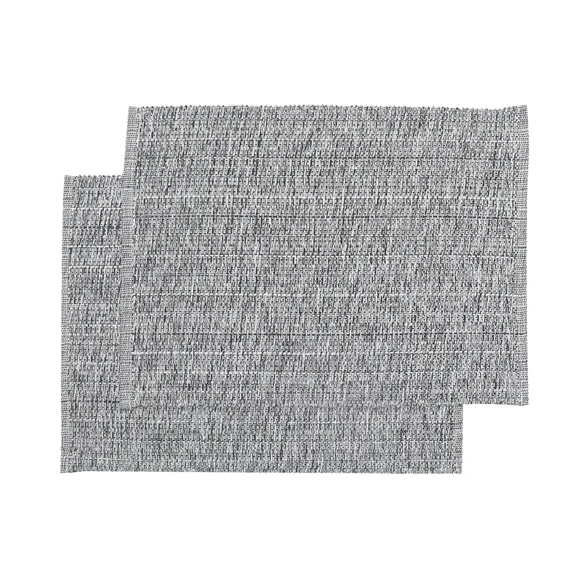 Mantel individual reciclado 2-pack Sandra, Negro/gris claro/blanco