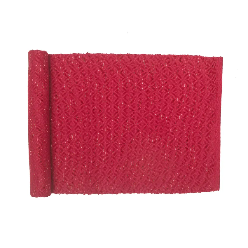 Reciclado Caminos de mesa Garry, Rojo oscuro