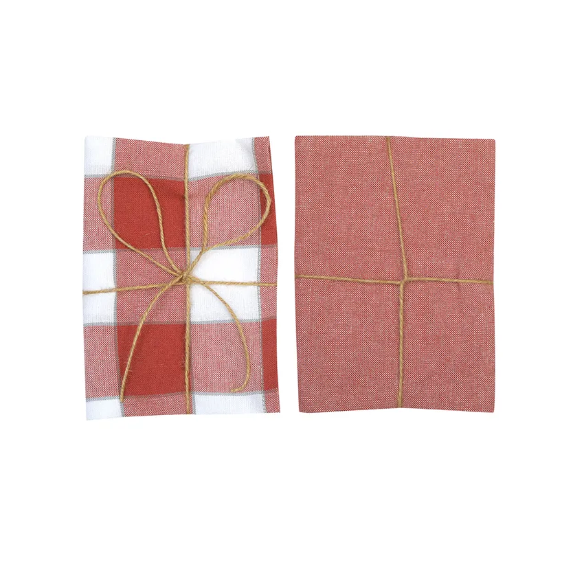 Paño de cocina reciclado 2-pack Ted, Rosa/Blanco