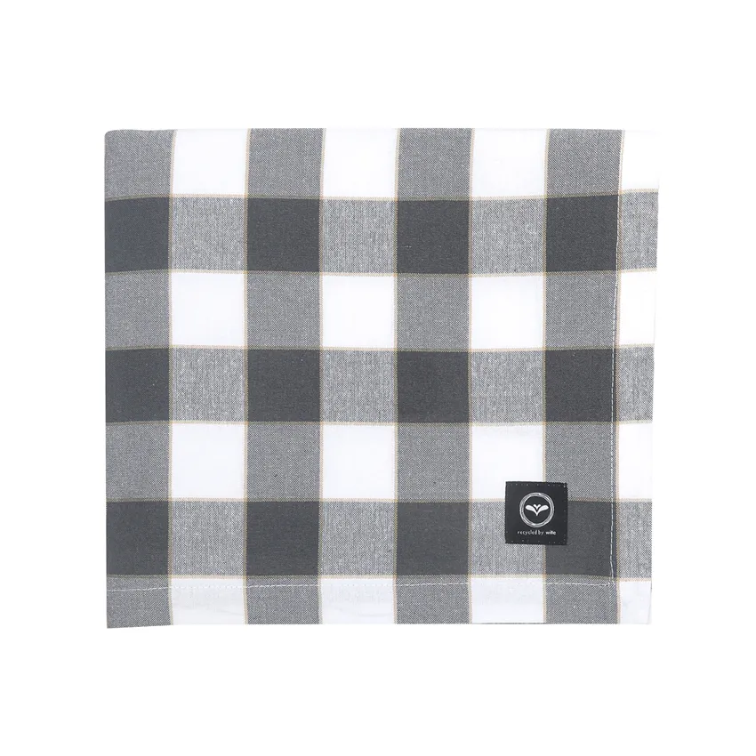 Mantel reciclado Ted, Gris oscuro/arena/blanco