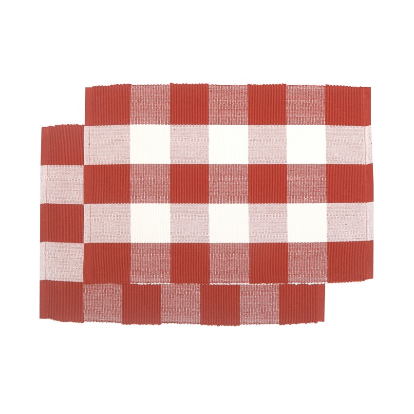 Mantel individual reciclado 2-pack Freya, Óxido/Beige