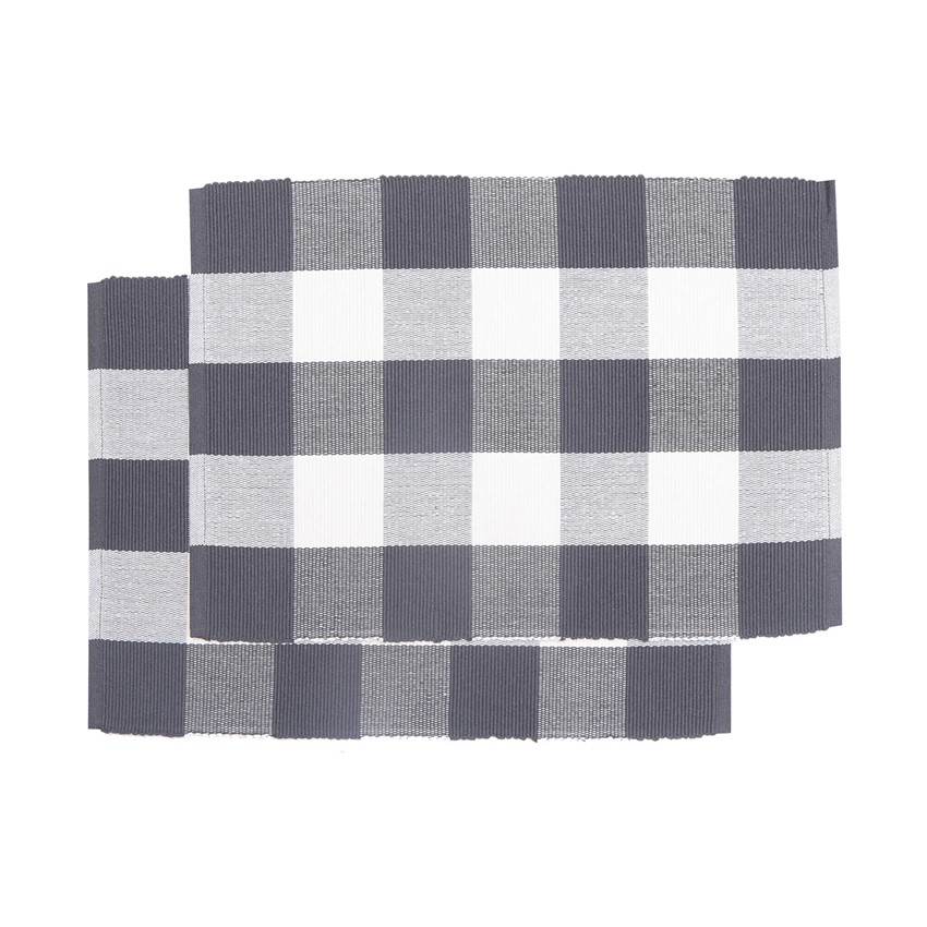 Mantel individual reciclado 2-pack Freya, Gris oscuro/Beige