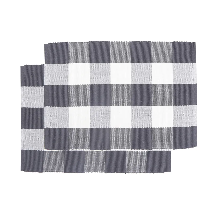 Mantel individual reciclado 2-pack Freya, Gris oscuro/Beige