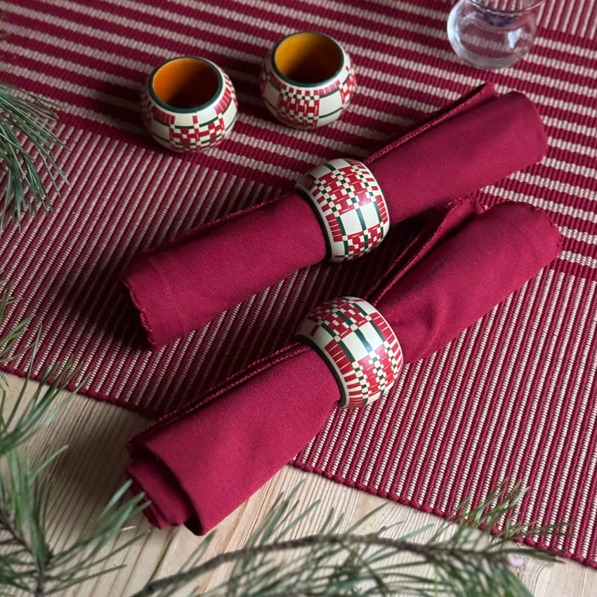 Servilleta Reciclada 2-pack Felicia, Rojo oscuro