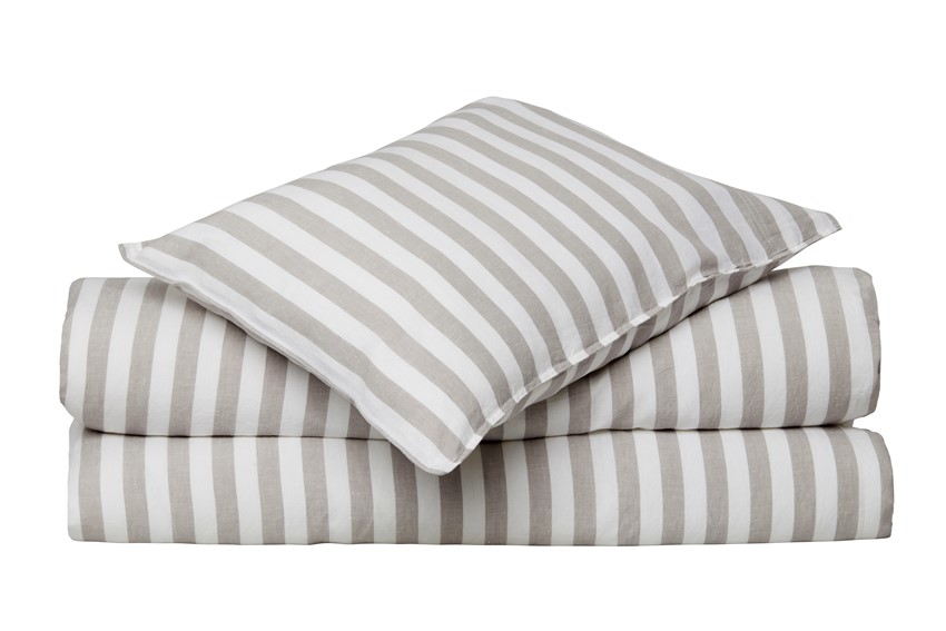 Funda de almohada Linus, Gris/Blanco