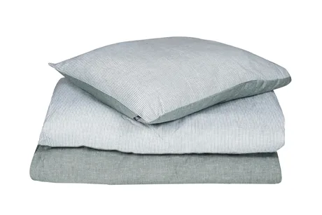 Funda de almohada Runmarö, Verde oscuro/blanco