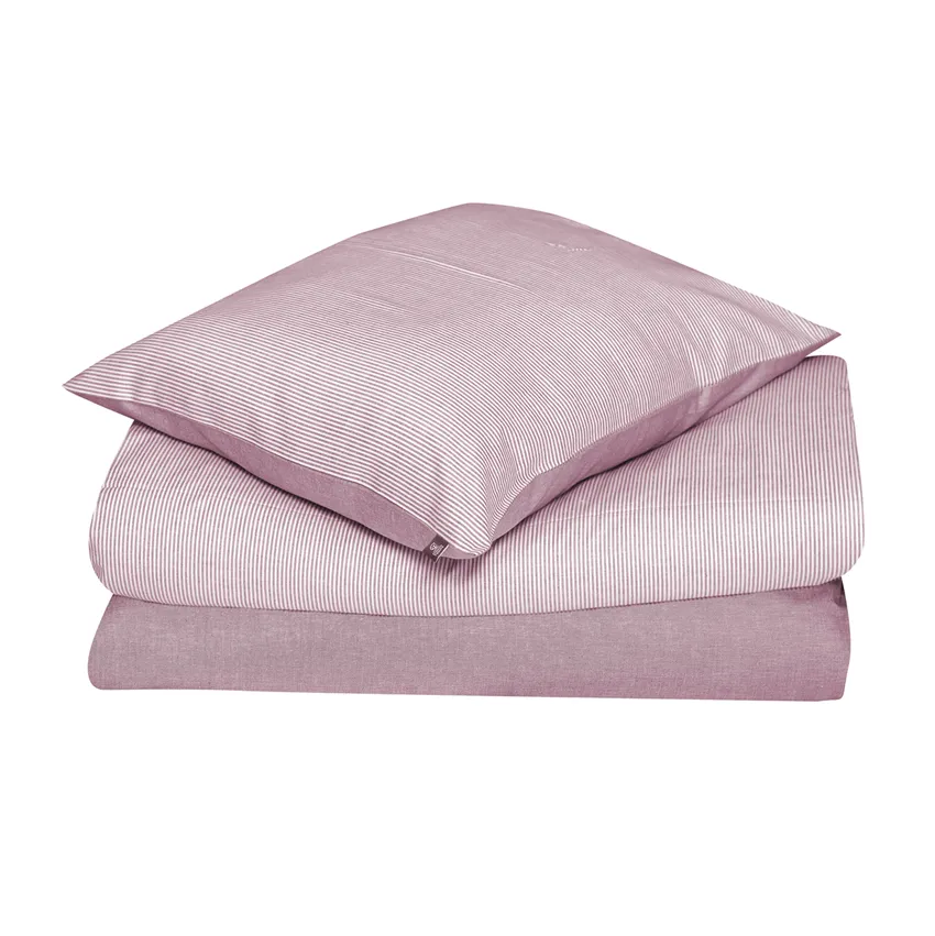 Funda de almohada Runmarö, Rojo vino/Blanco