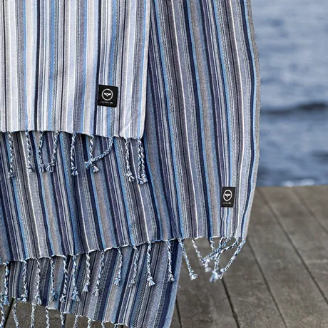 Reciclado Hamam Toalla de baño Goa, Azul