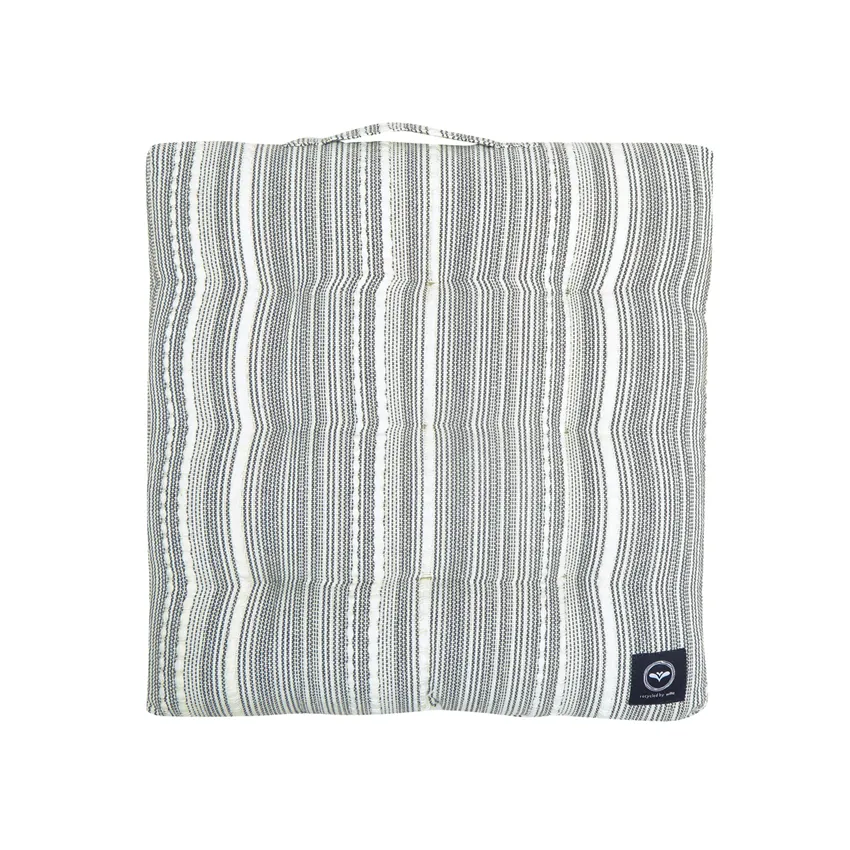 Cojín para banco reciclado Ebba, Gris oscuro/Beige
