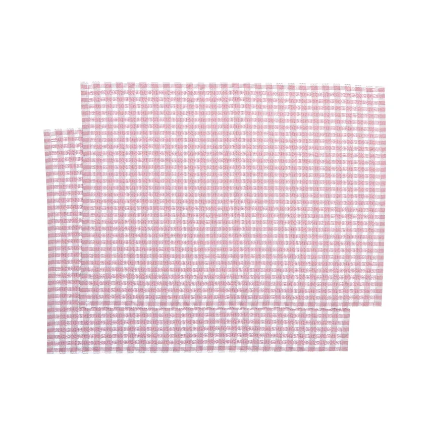 Mantel individual reciclado 2-pack Cleo, Rosa claro/Blanco