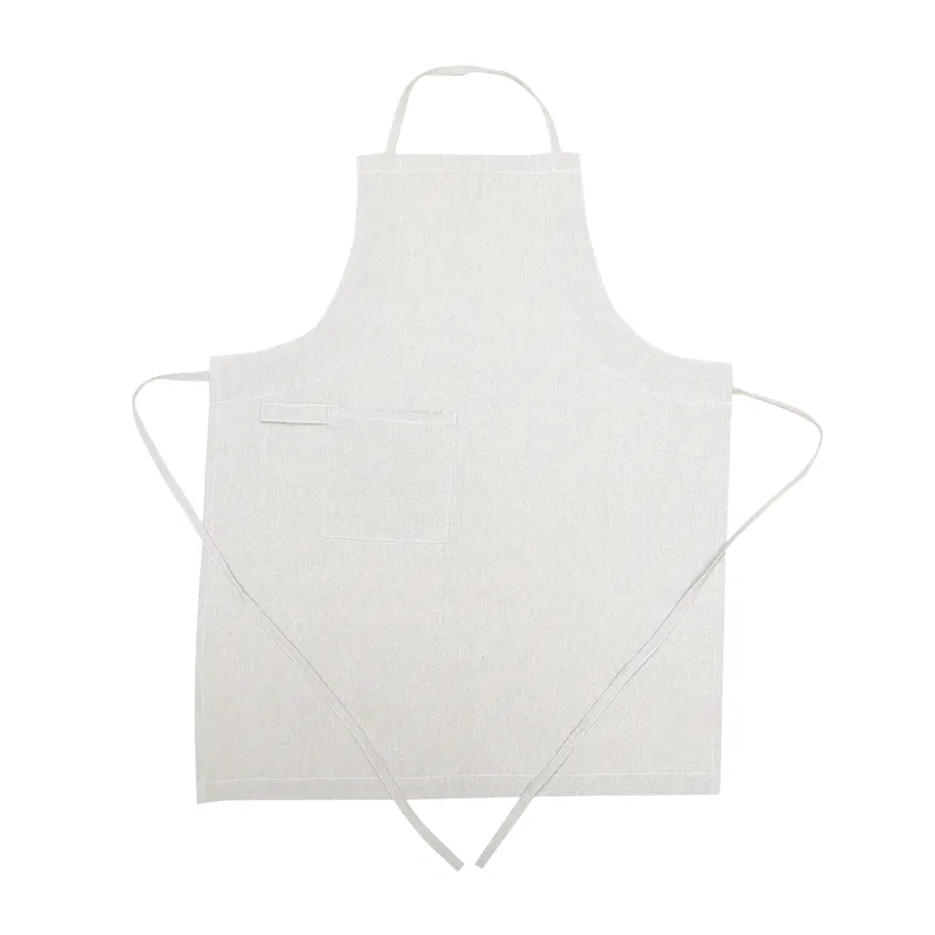 Delantal Reciclado Ulla, Lino/Blanco