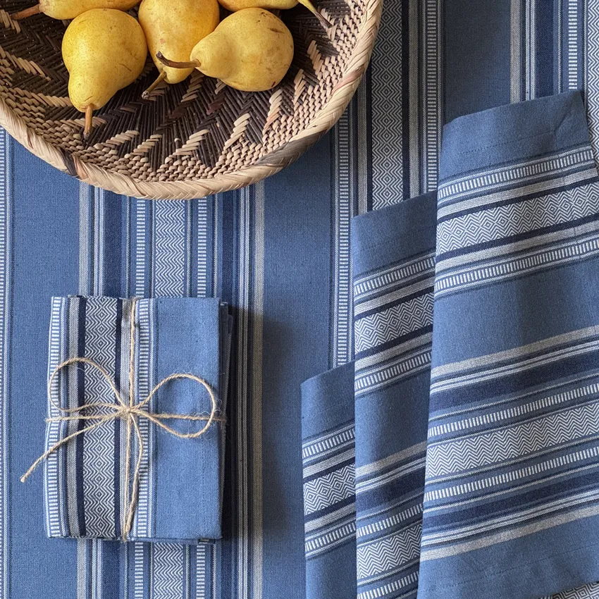 Paño de cocina reciclado 2-pack Boda, Azul grisáceo/Azul oscuro