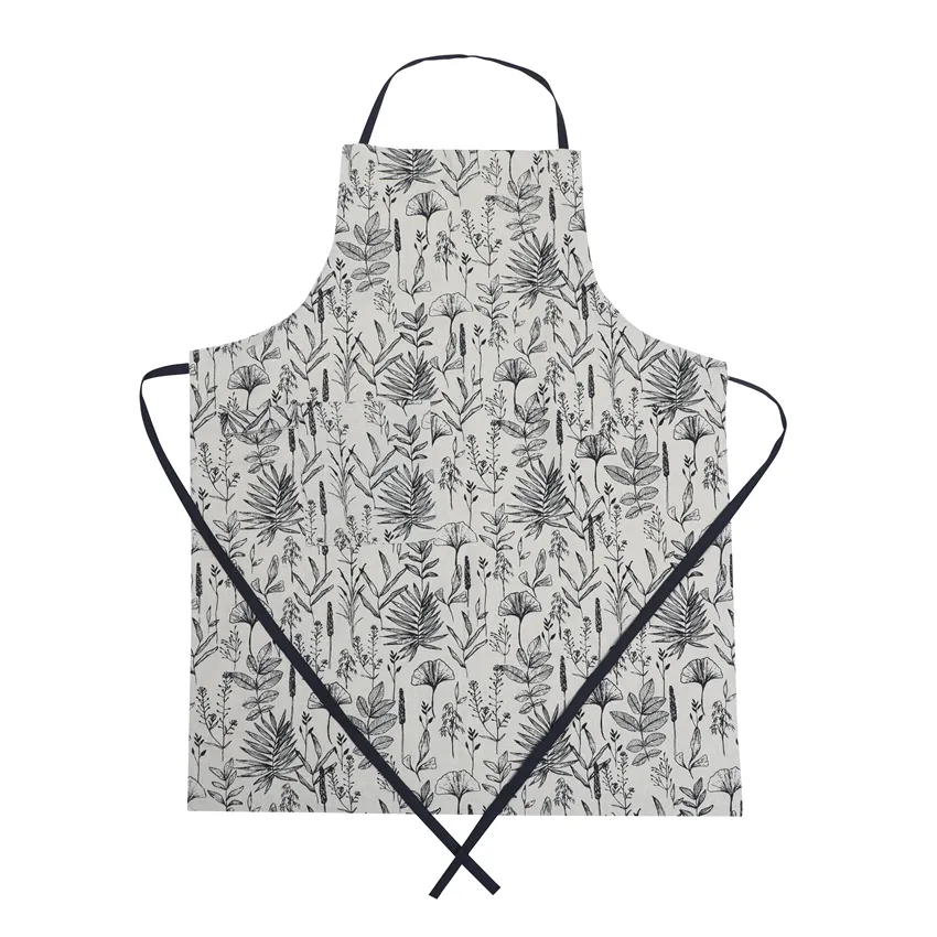 Delantal Reciclado Ralf, Lino/Negro