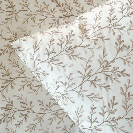 Funda de almohada Wilmer, Blanco/Marrón