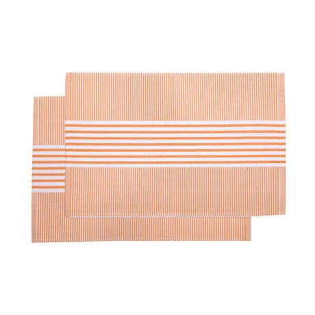 Mantel individual reciclado 2-pack Isa, Naranja/Blanco
