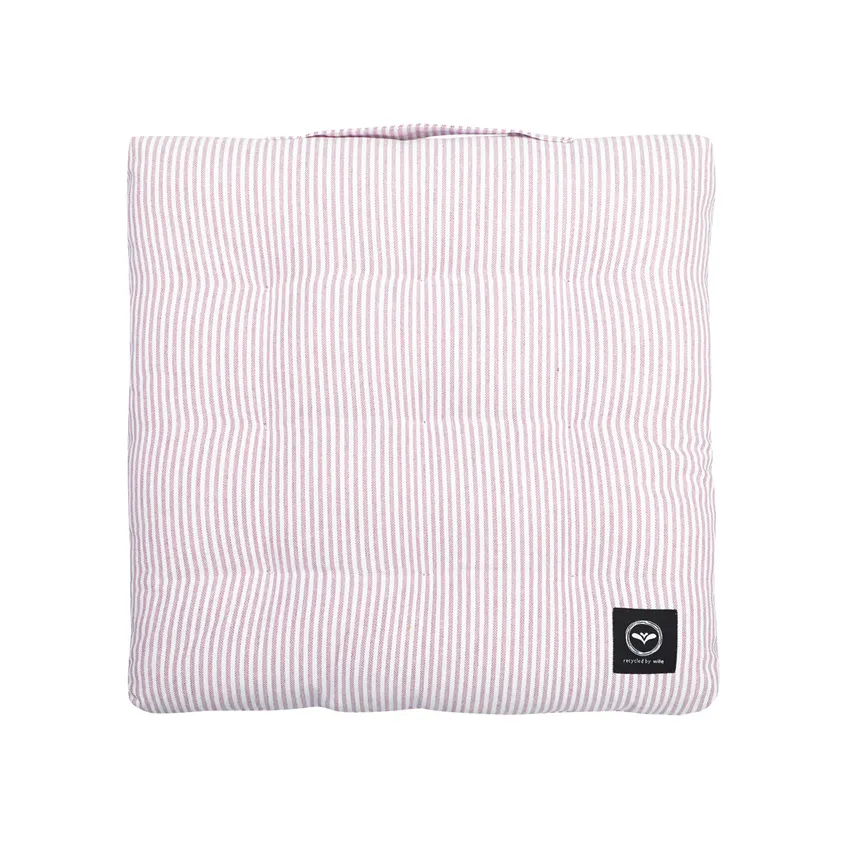 Cojín para banco reciclado Bosse, Superficie lavable con paño, Rosa claro/Blanco