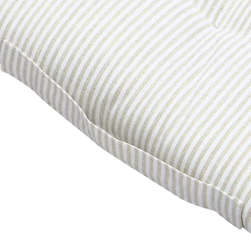 Cojín para banco reciclado Bosse, Superficie lavable con paño, Lino/Blanco