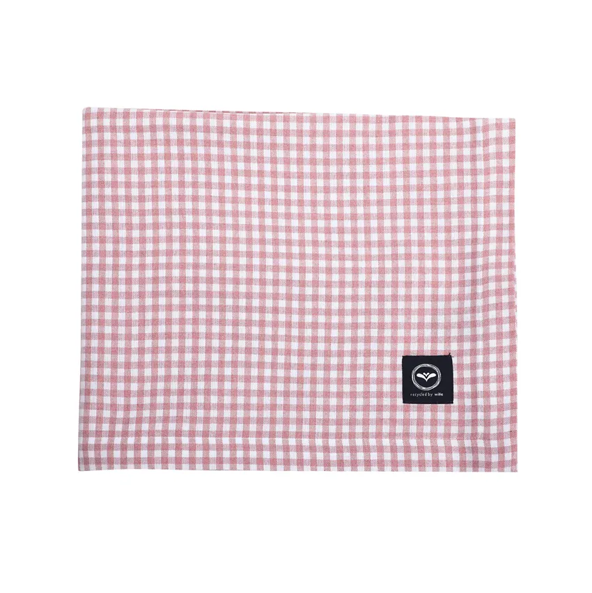 Mantel reciclado Madicken, Rosa claro/Blanco