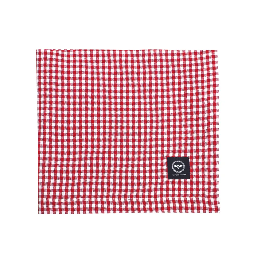 Mantel reciclado Madicken, Rojo/Blanco