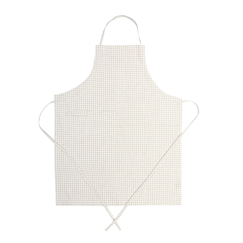 Delantal Reciclado Madicken, Lino/Blanco