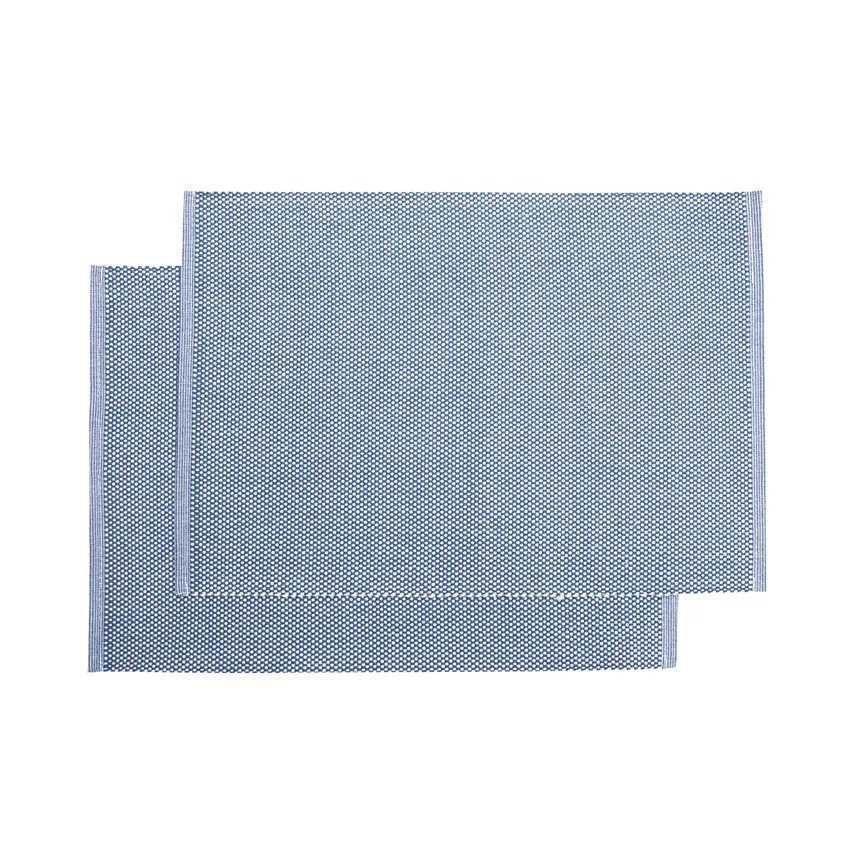 Mantel individual reciclado 2-pack Kalle, Azul grisáceo/Blanco