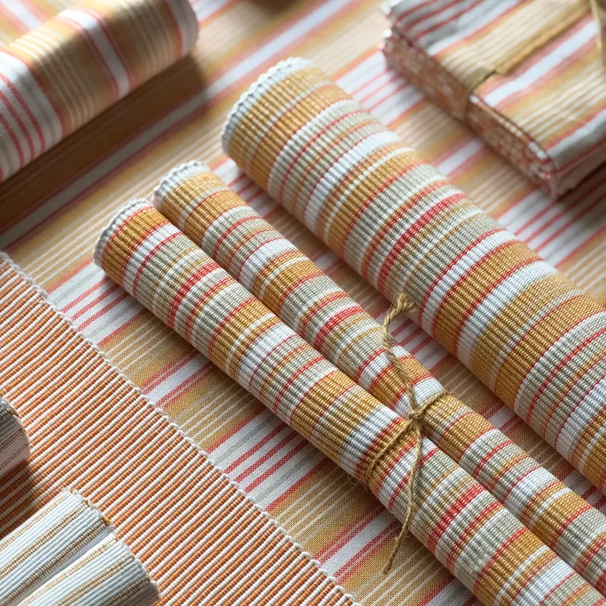 Mantel individual reciclado 2-pack Jonas, Amarillo/Lino