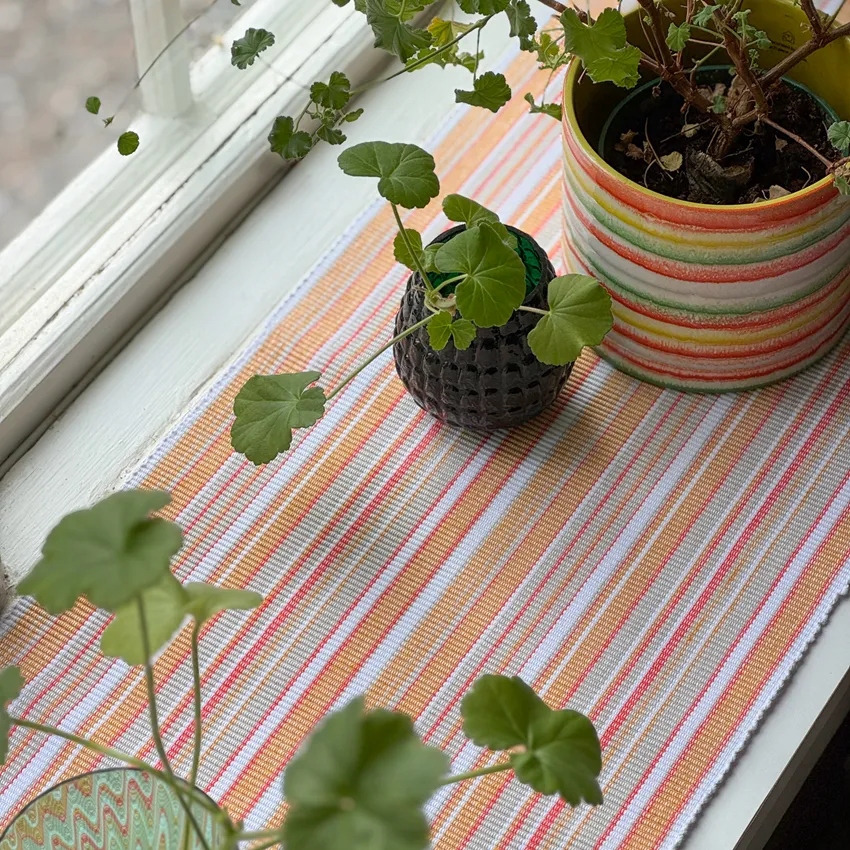 Reciclado Caminos de mesa Jonas, Amarillo/Lino