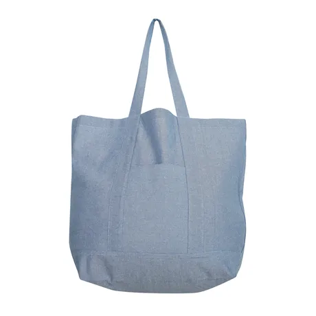 Bolsa Reciclada Elin, Azul grisáceo/Blanco