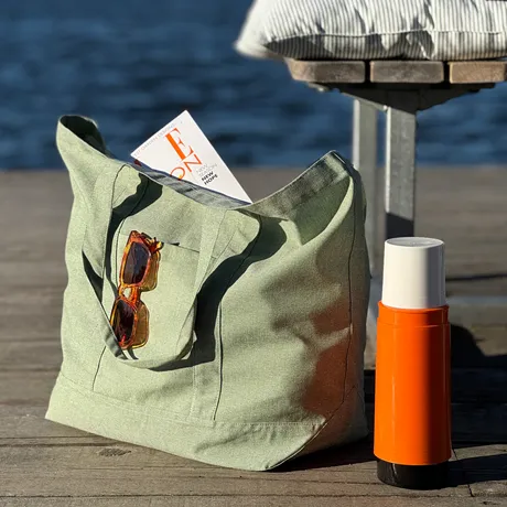 Bolsa Reciclada Elin, Verde/Blanco